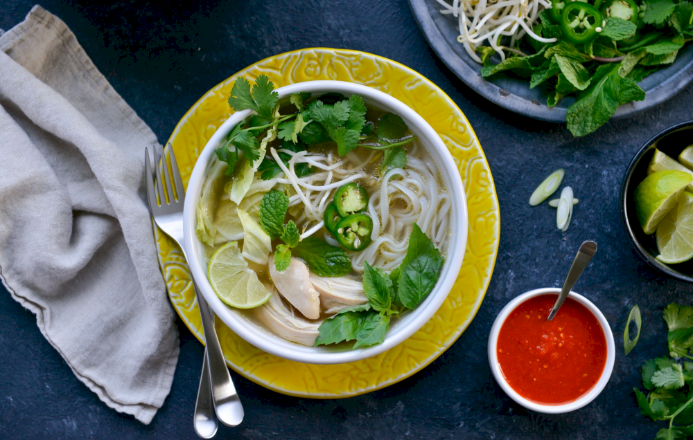 A flavorful bowl of pho ga
